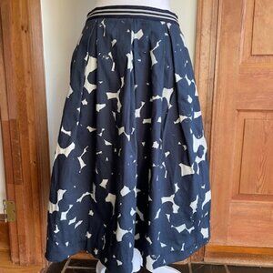 LIVIANA CONTI Pleated Cotton Midi Skirt with Pockets Size 10